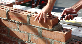 Installing brick and mortar, building a masonry chimney