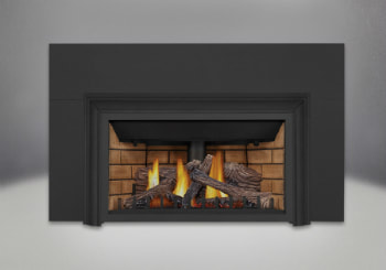 Gas Fireplace Insert with Brick Panels